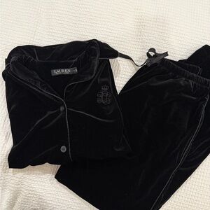 Ralph Lauren Black Velvet Pajama Set